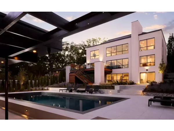 biały taras nowoczesna przestrzeń w ogrodzie